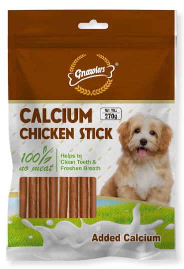 Gnawlers Calcium Chicken Stick for Dogs of All Life Stages, 270 G